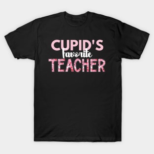 Teacher Valentine's "Cupid's Favorite Teacher" Heart Letters T-Shirt